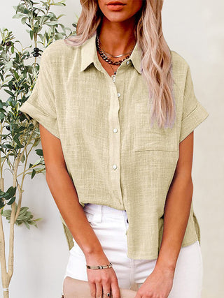 Button Up Short Sleeve Shirt Divacious