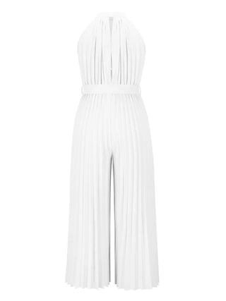 Cutout Tied Pleated Sleeveless Jumpsuit Divacious