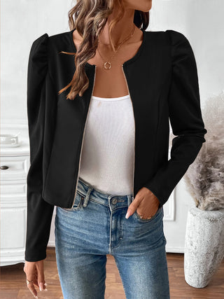 Zip Up Long Sleeve Jacket - Divacious