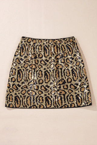 Sequin Leopard Mini Skirt - Divacious