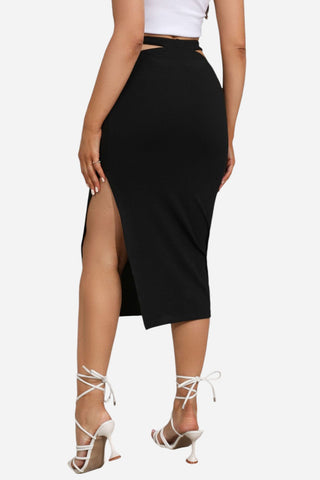 Cutout Slit Midi Skirt Divacious