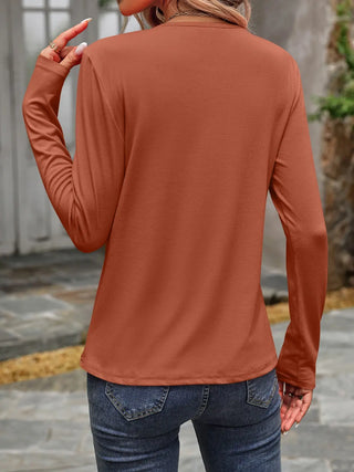 Round Neck Long Sleeve T-Shirt Divacious