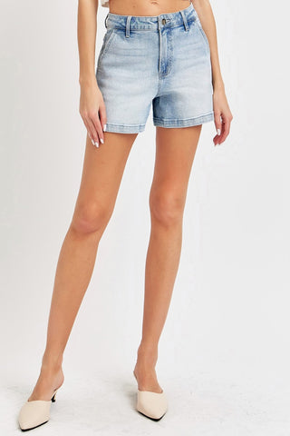 Full Size High Rise Denim Shorts Divacious