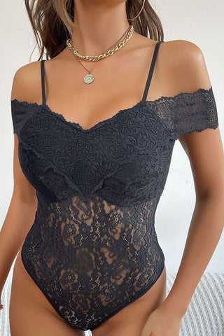 Lace Cold-Shoulder Bodysuit Divacious