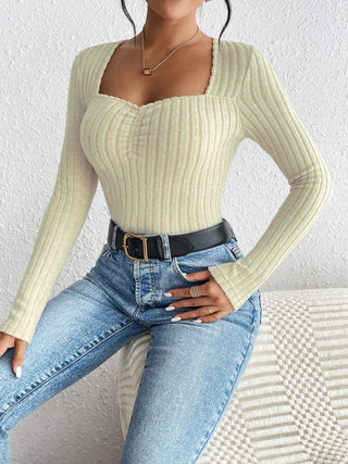 Ribbed Long Sleeve T-Shirt - Divacious