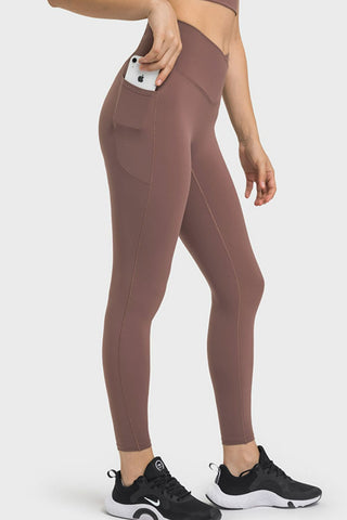 Millennia V-Waist Yoga Leggings with Pockets Trendsi