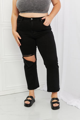 Full Size Yasmin Relaxed Distressed Jeans Divacious