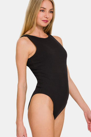 Ribbed Double Layered Bodysuit Divacious