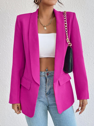 Shawl Collar Long Sleeve Blazer Divacious