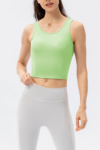 Round Neck Wide Strap Active Tank Trendsi