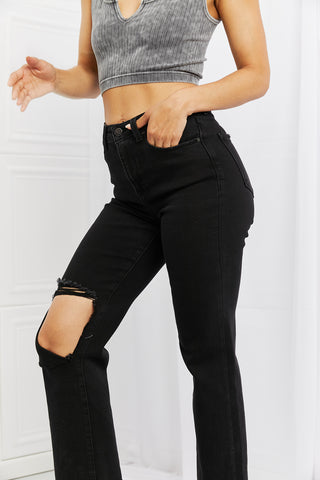 Full Size Yasmin Relaxed Distressed Jeans Divacious