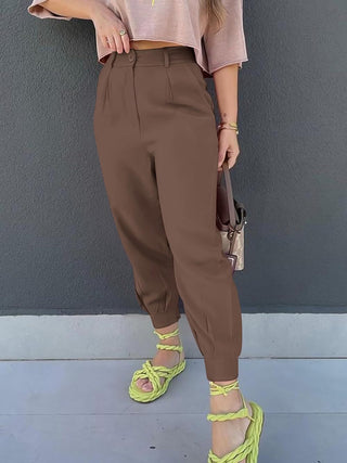 High Waist Cropped Pants Divacious