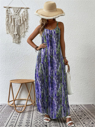 Full Size Printed Scoop Neck Maxi Cami Dress Trendsi