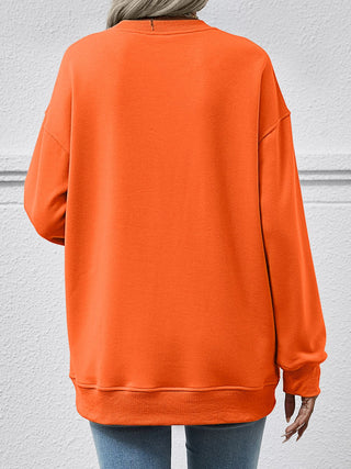 Round Neck Long Sleeve Sweatshirt Divacious