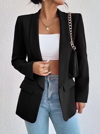 Shawl Collar Long Sleeve Blazer Divacious