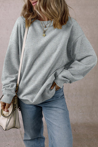 Round Neck Long Sleeve Sweatshirt Divacious